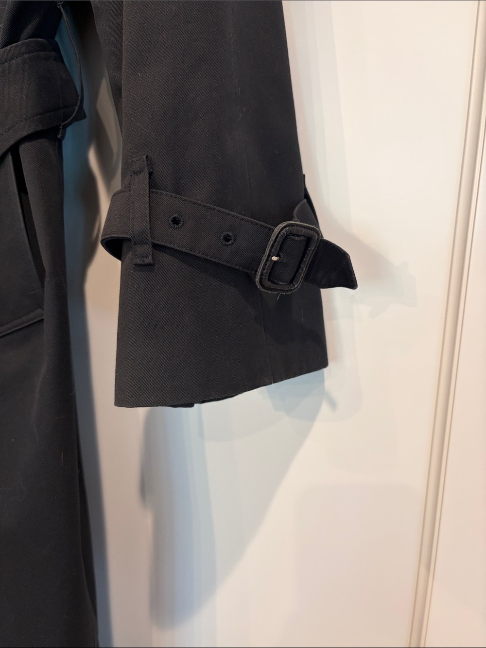 Burberry Black Double-Breasted Long Trench Coat with Signature Check Lining - Picture 2 of 16